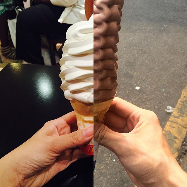 amor a distancia koreanos collage fotos helado