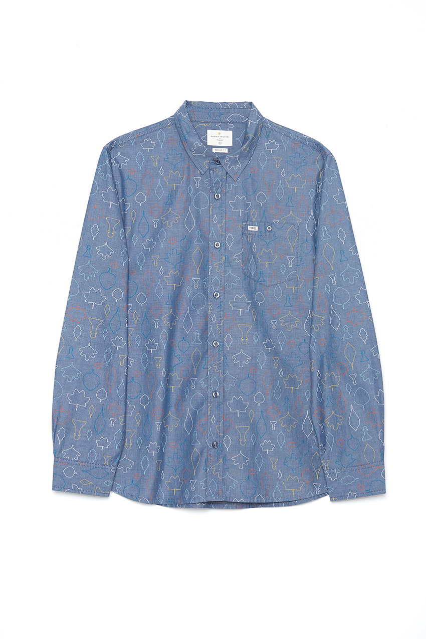 Camisa Leavedraw Mid Blue Chambray Camisa Leavedraw Mid Blue Chambray