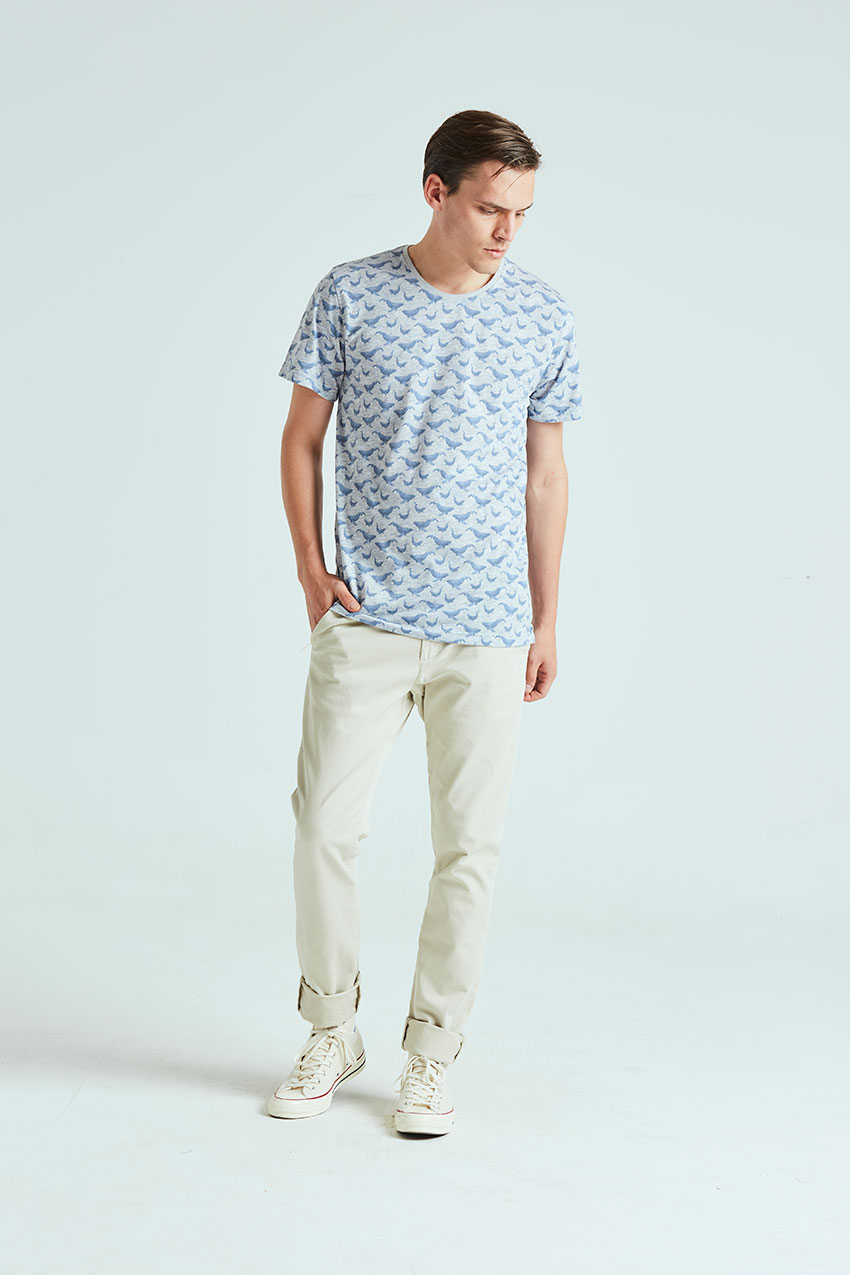 Camiseta Whale Tiwel light grey melange 01 Camiseta Whale Tiwel light grey melange 01