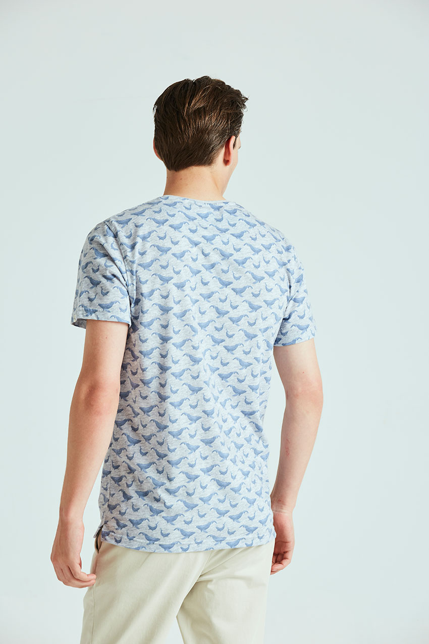 Camiseta Whale Tiwel light grey melange 02 Camiseta Whale Tiwel light grey melange 02
