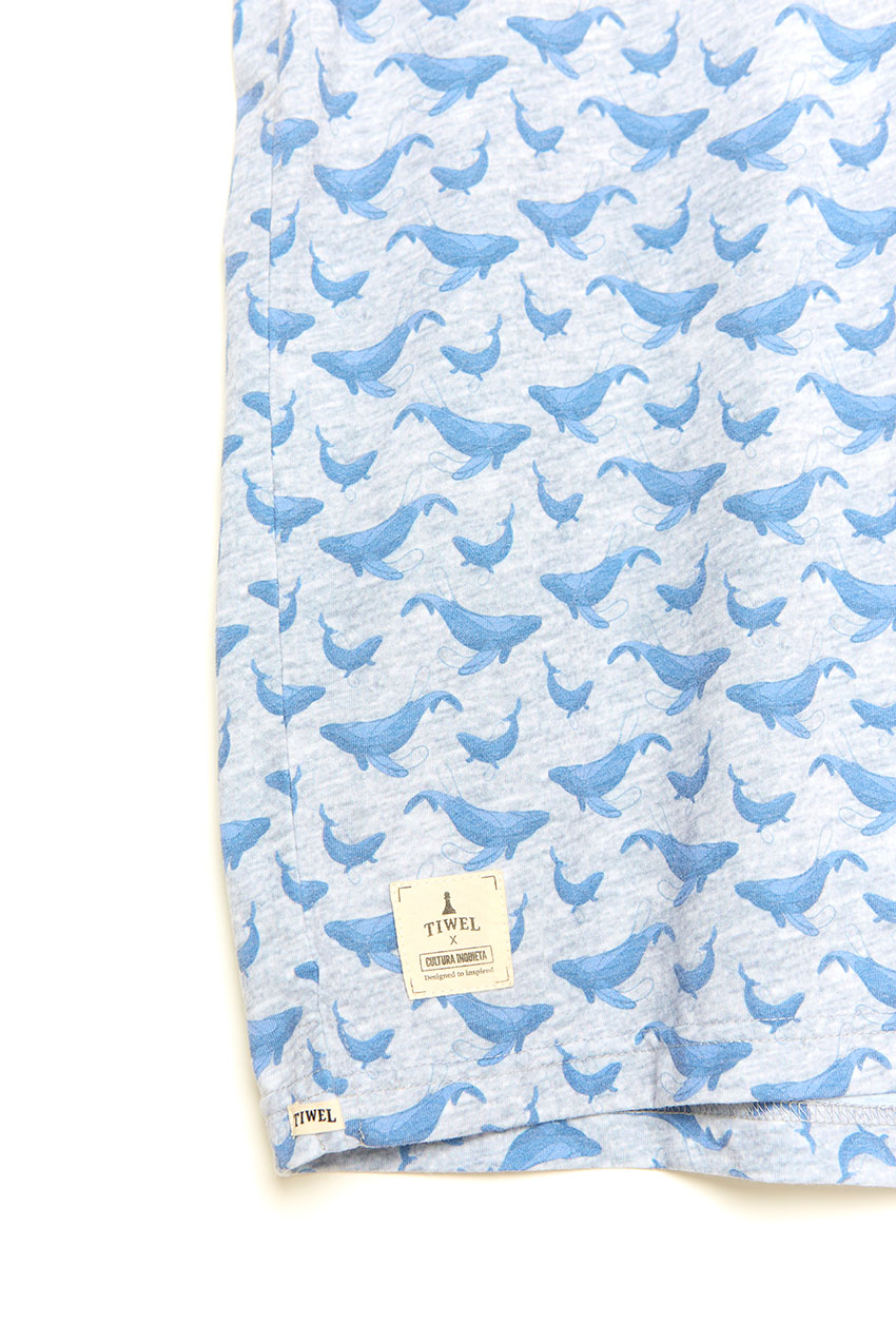 Camiseta Whale Tiwel light grey melange 04 Camiseta Whale Tiwel light grey melange 04