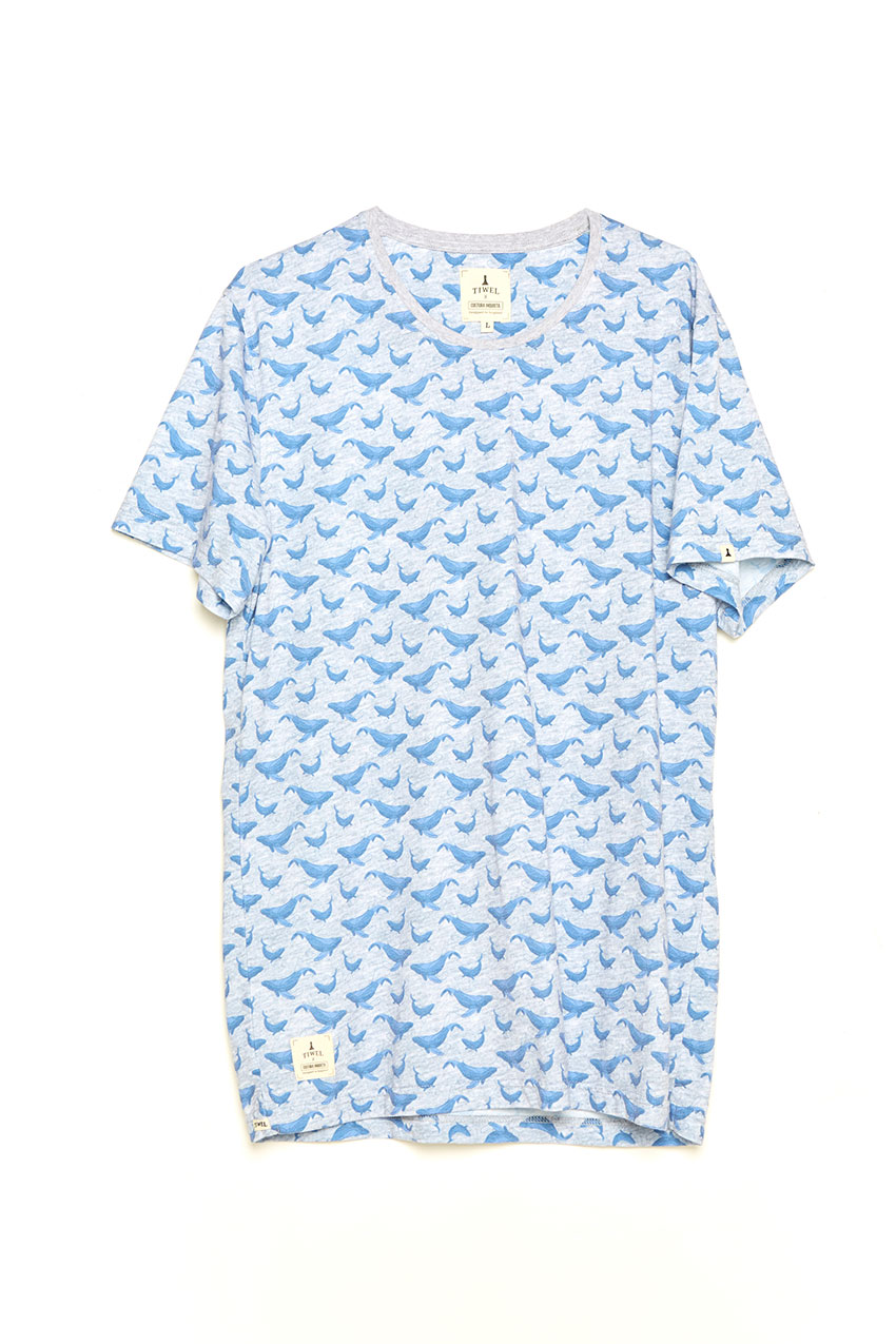 Camiseta Whale Tiwel light grey melange Camiseta Whale Tiwel light grey melange
