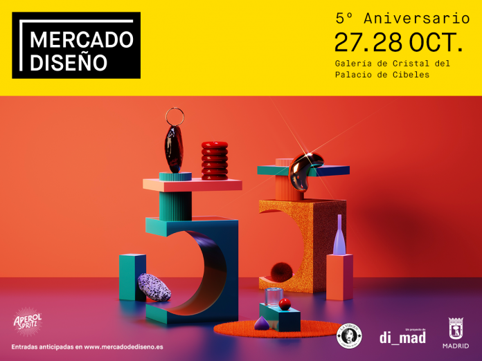 Cartel 5 Aniversario mercado de diseno