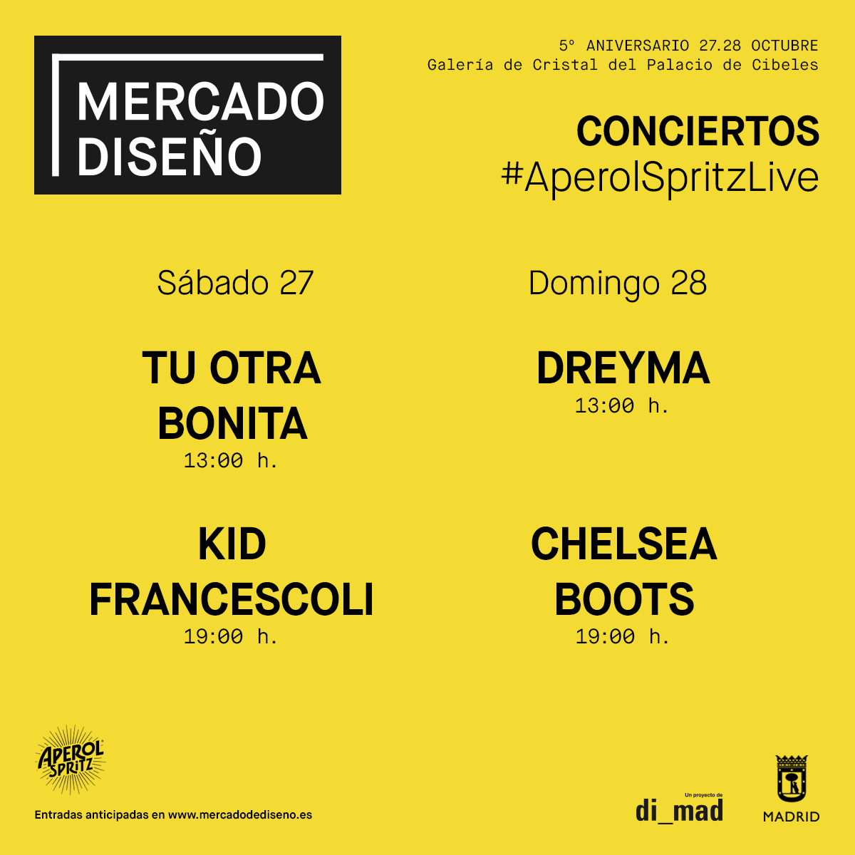 Cartel conciertos mercado diseño aniversario cibeles