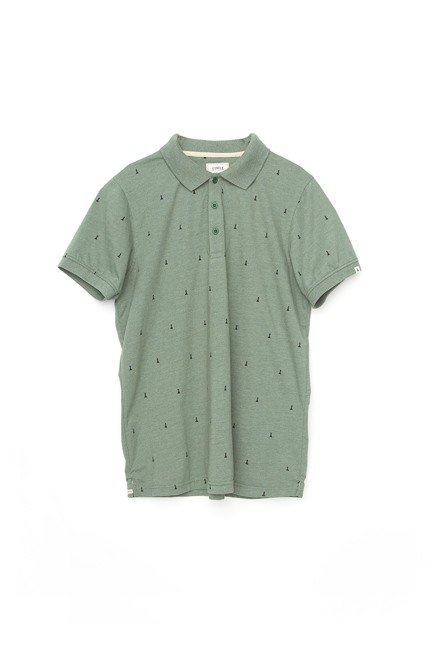 Polo Hube Tiwel Ivy Green Melange Polo Hube Tiwel Ivy Green Melange