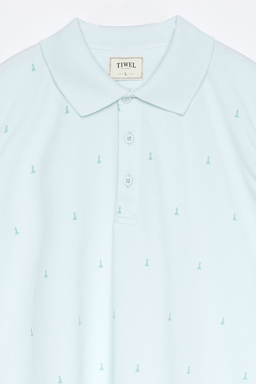 Polo Hube Tiwel ice blue melange 02 Polo Hube Tiwel ice blue melange 02