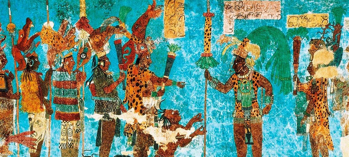 azul maya color mural